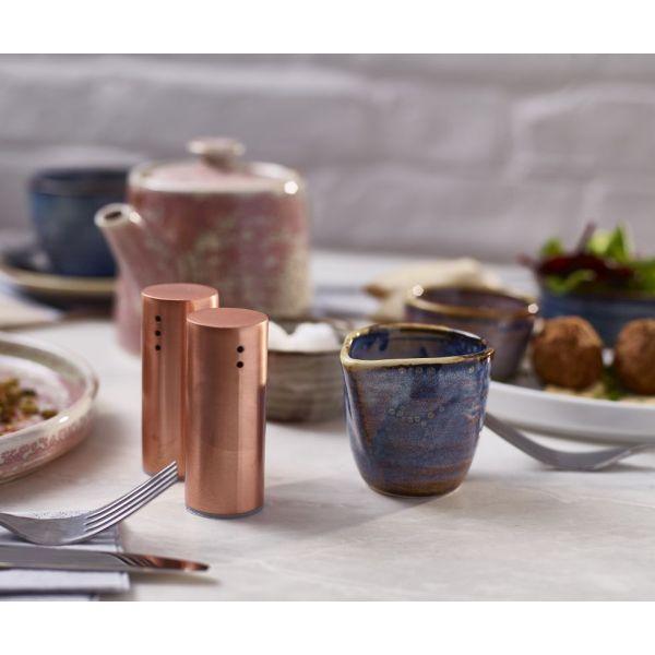 Copper Plated Straight Sided Salt & Pepper Set 7.5cm - BESPOKE 77