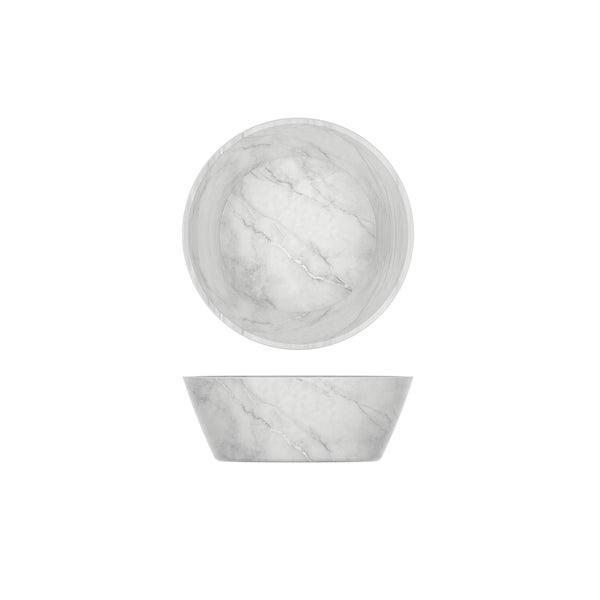 White Marble Agra Melamine Bowl 20.5 x 7.5cm - BESPOKE 77