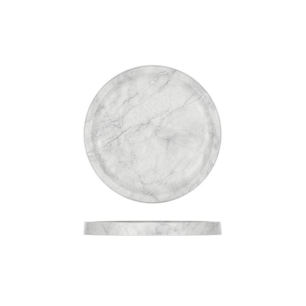 White Marble Agra Melamine Round Tray 23cm - BESPOKE 77