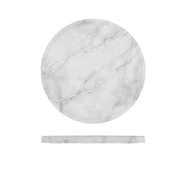 White Marble Agra Melamine Round Slab 28.5cm - BESPOKE 77