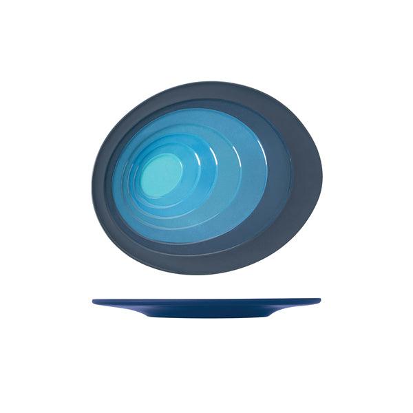 Azure Blue Atlantis Melamine Oval Plate 29 x 23cm - BESPOKE 77