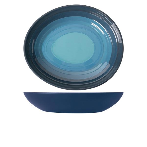 Azure Blue Atlantis Melamine Oval Bowl 38 x 32.5 x 7cm - BESPOKE 77