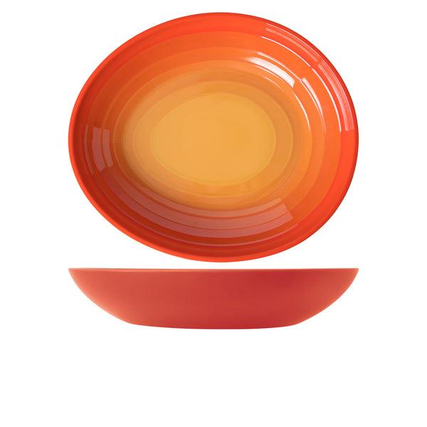 Sunset Orange Atlantis Melamine Oval Bowl 38 x 32.5 x 7cm - BESPOKE 77