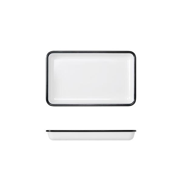 Black/White Melamine Athens GN1/4 Tray 26.5 x 16.2cm - BESPOKE 77