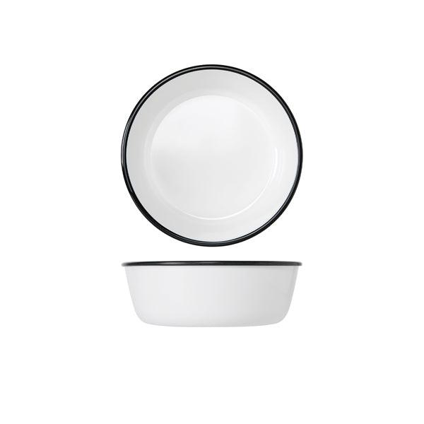 Black/White Melamine Athens Bowl 22.5 x 7.5cm - BESPOKE 77
