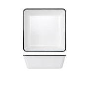 Black/White Melamine Athens Square Deep Dish 25 x 8cm - BESPOKE 77