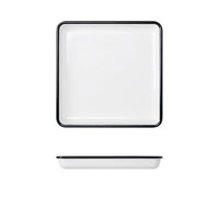 Black/White Melamine Athens Square Tray 25cm - BESPOKE 77