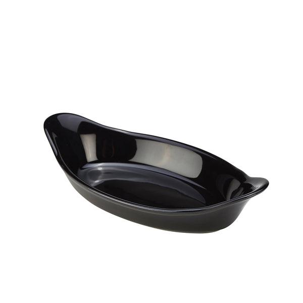 GenWare Stoneware Black Oval Eared Dish 22cm/8.5" - BESPOKE 77