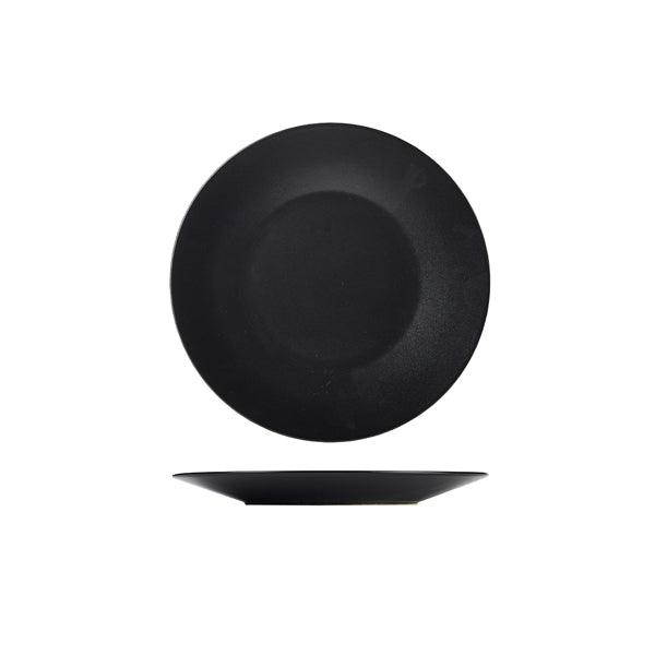Luna Stoneware Black Wide Rim Plate 21cm/8.25" - BESPOKE 77