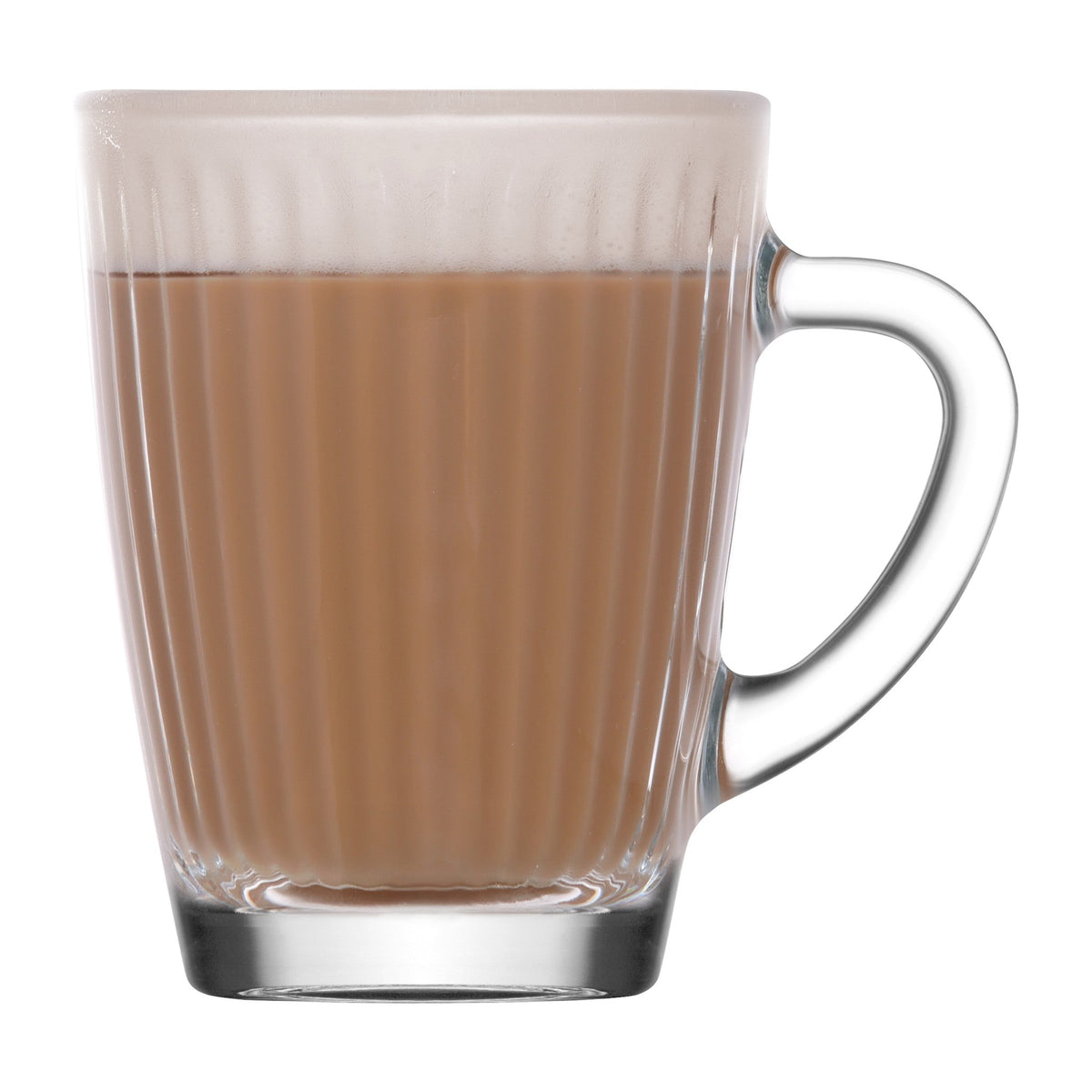 Brugge crystal-look glass coffee mug 25cl with vertical lines