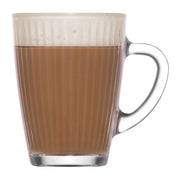 Brugge crystal-look glass coffee mug 30cl with vertical lines