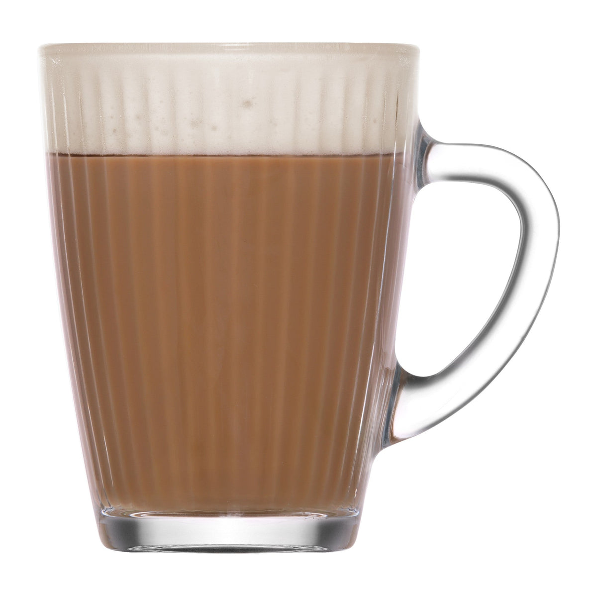 Brugge crystal-look glass coffee mug 30cl with vertical lines
