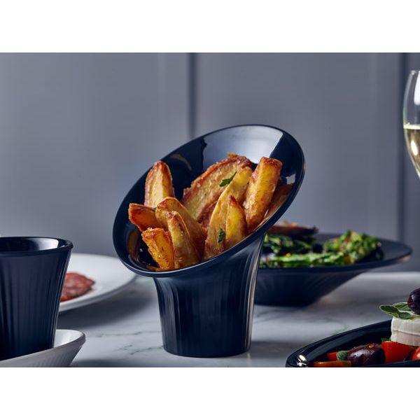 Midnight Black Melamine Boston Funnel Bowl 14 x 13 x 15.5cm - BESPOKE 77