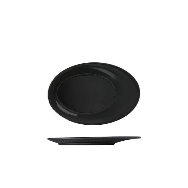 Midnight Black Boston Melamine Oval Plate 25.5 x 17.3cm - BESPOKE 77