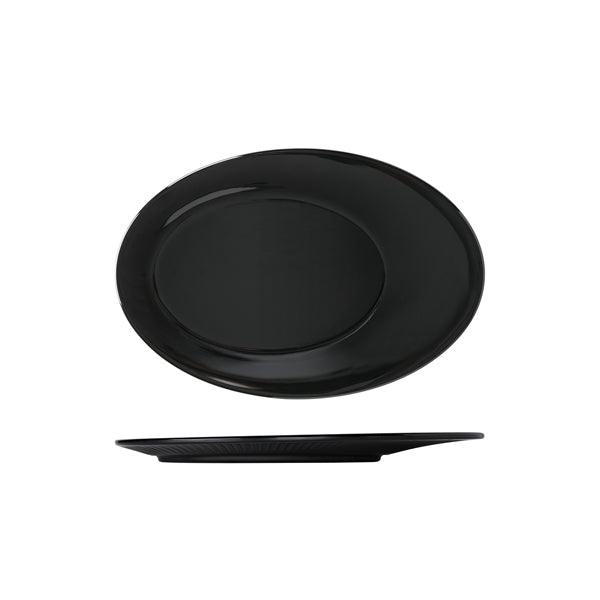 Midnight Black Boston Melamine Oval Plate 30.5 x 20.7cm - BESPOKE 77