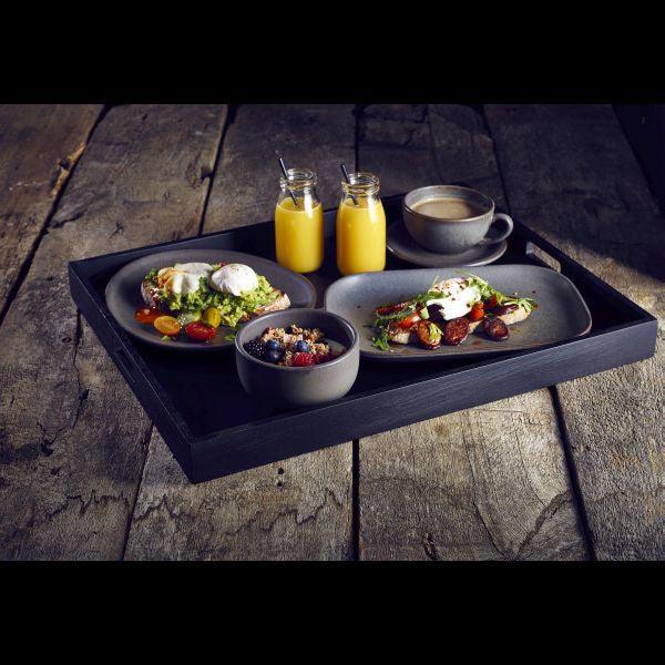 Solid Black Butlers Tray 49 x 38.5 x 4.5cm - BESPOKE 77