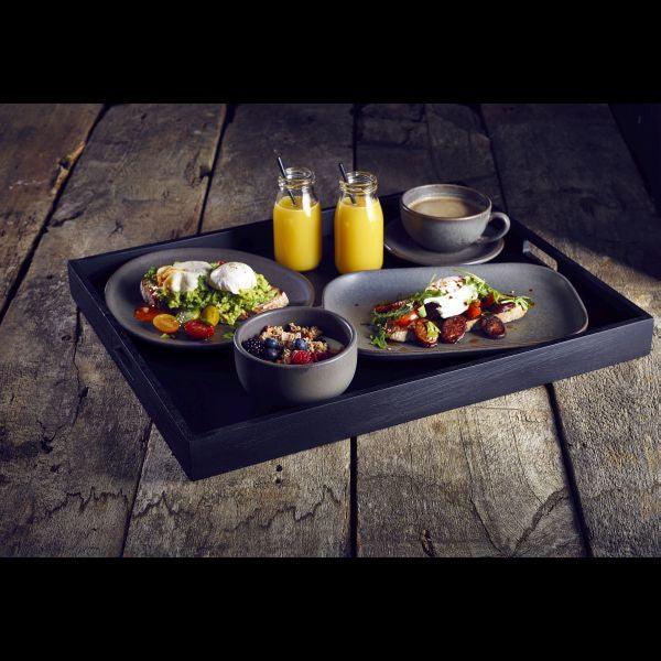 Solid Black Butlers Tray 49 x 38.5 x 4.5cm - BESPOKE 77