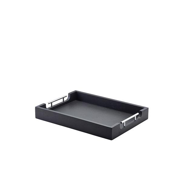 GenWare Solid Black Butlers Tray with Metal Handles 45 x 33cm - BESPOKE 77