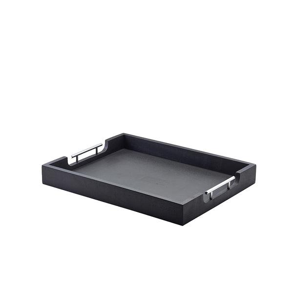 GenWare Solid Black Butlers Tray with Metal Handles 50 x 39.5cm - BESPOKE 77