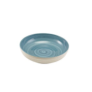 Miro blue reactive glaze porcelain coupe bowl 23cm