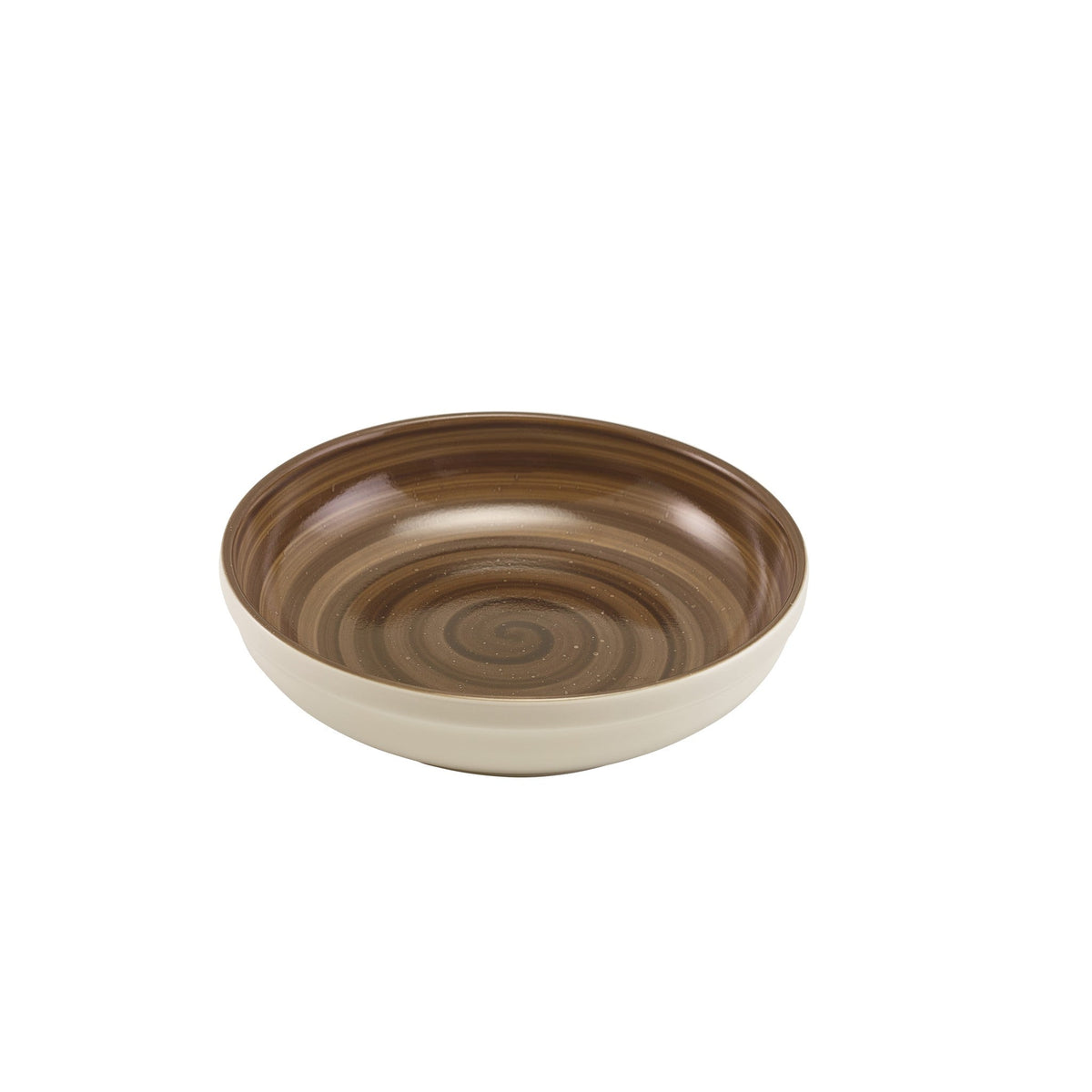 Miro grey porcelain coupe bowl 23cm with reactive style glaze