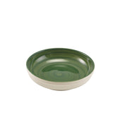 Miro green reactive glaze porcelain coupe bowl 23cm
