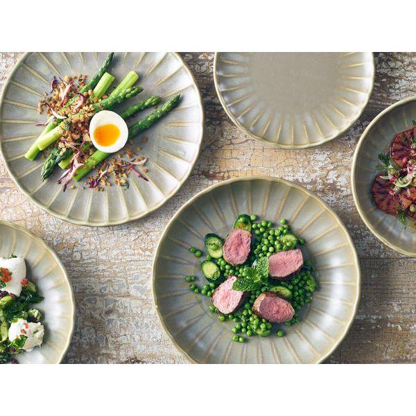 Terra Porcelain Matt Grey Scalloped Coupe Bowl 25.4cm - BESPOKE 77