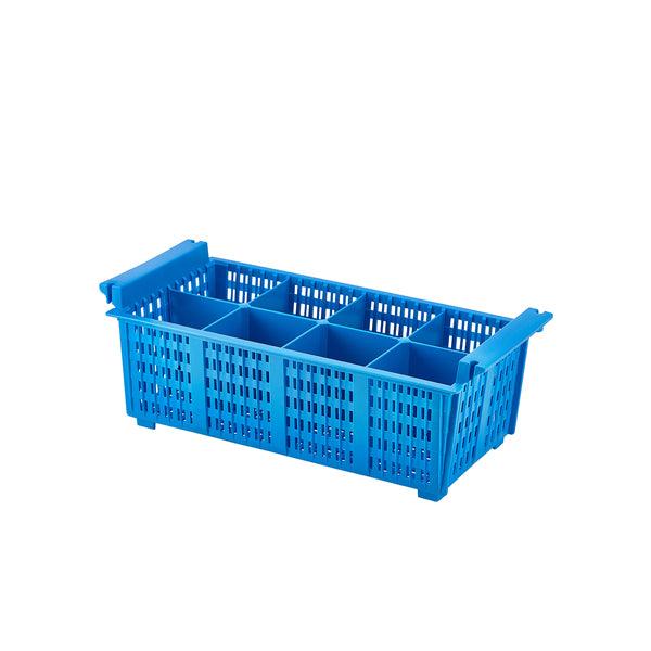 8 Compart Cutlery Basket (Blue) 430 X 210 X 155mm - BESPOKE 77