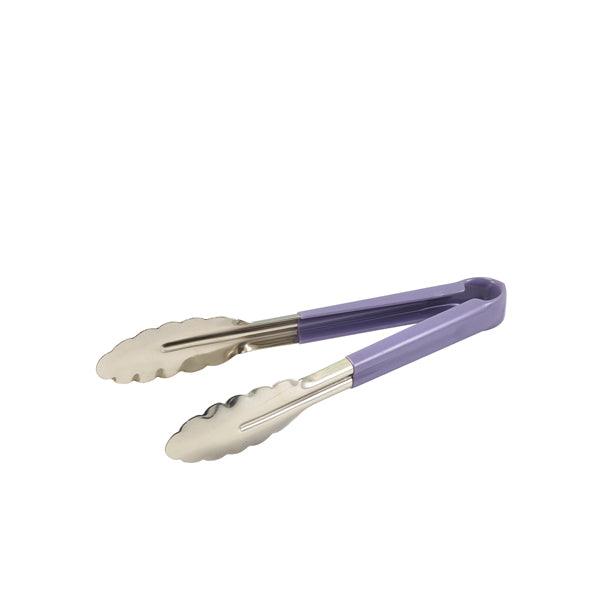 Genware Colour Coded St/St. Tong 23cm Purple - BESPOKE 77