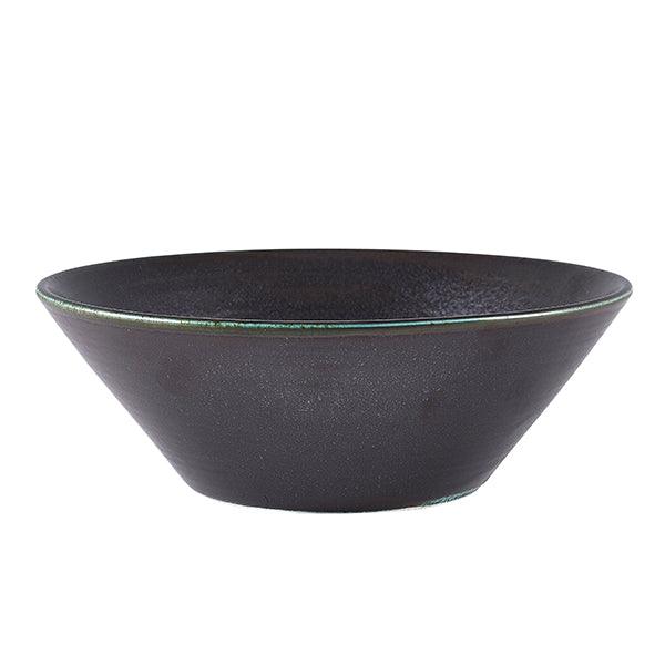 Terra Porcelain Black Conical Bowl 19.5cm - BESPOKE 77