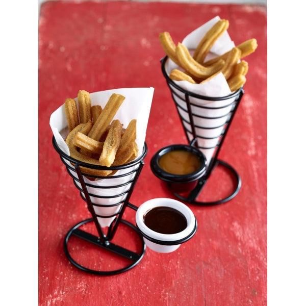 Genware Serving Cone 1 Ramekin Well 21.5cm - BESPOKE 77