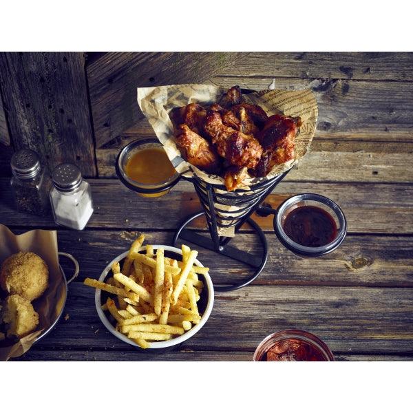 Genware Serving Cone 2 Ramekin Well 21.5cm - BESPOKE 77