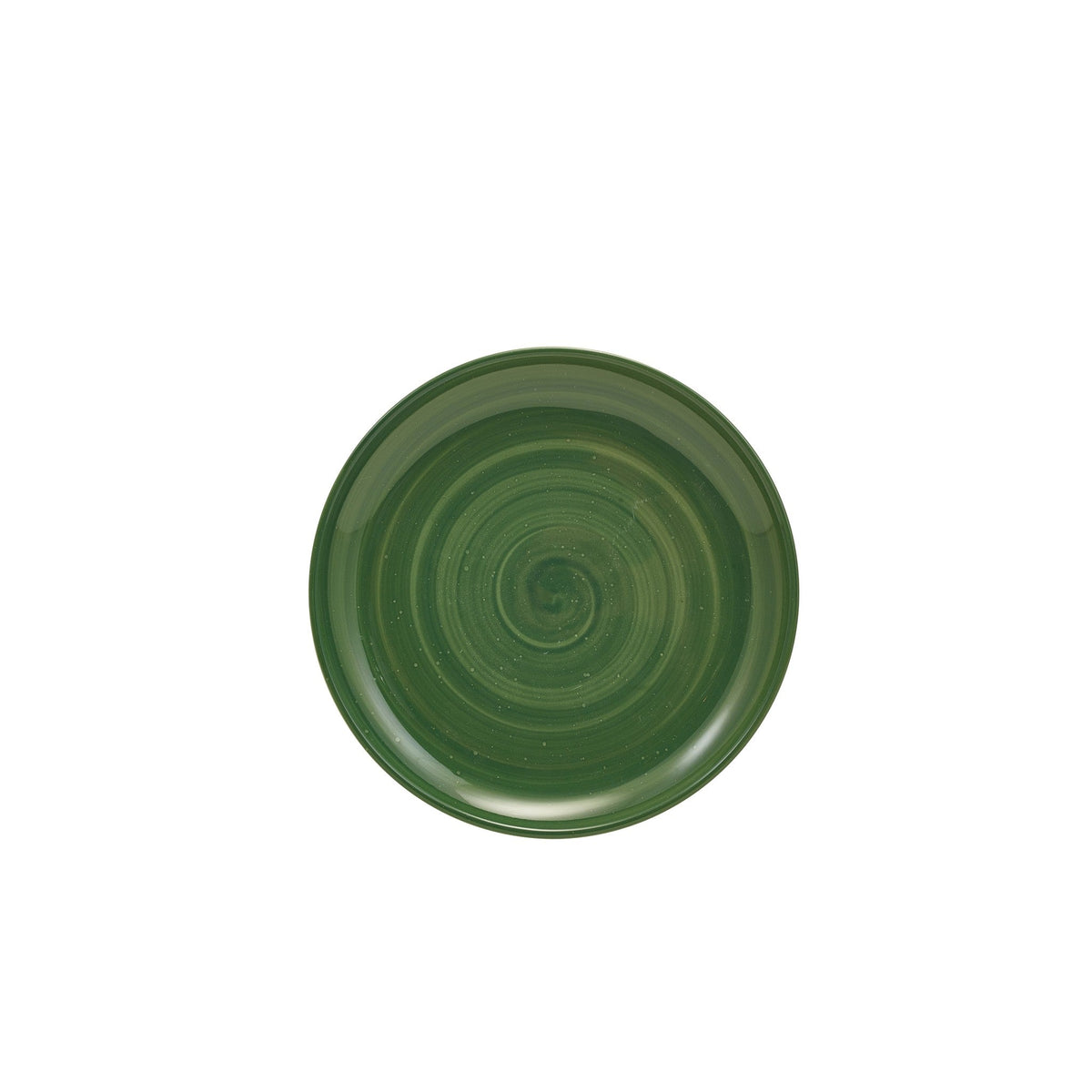 Miro green reactive glaze porcelain coupe plate 24cm