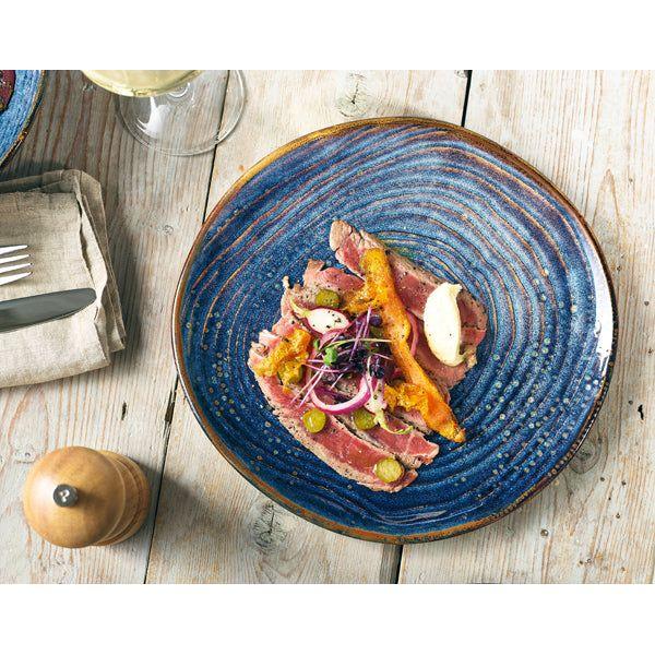 Terra Porcelain Aqua Blue Organic Plate 25cm - BESPOKE 77
