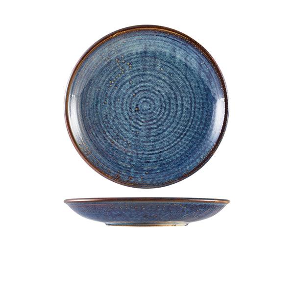Terra Porcelain Aqua Blue Deep Coupe Plate 21cm - BESPOKE 77