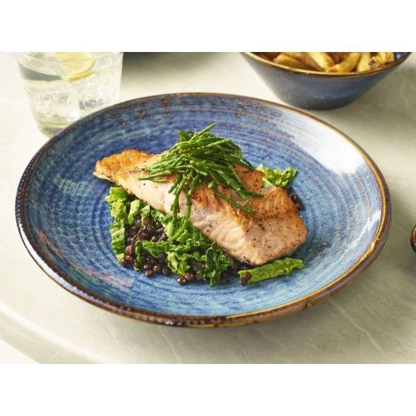 Terra Porcelain Aqua Blue Deep Coupe Plate 28cm - BESPOKE 77