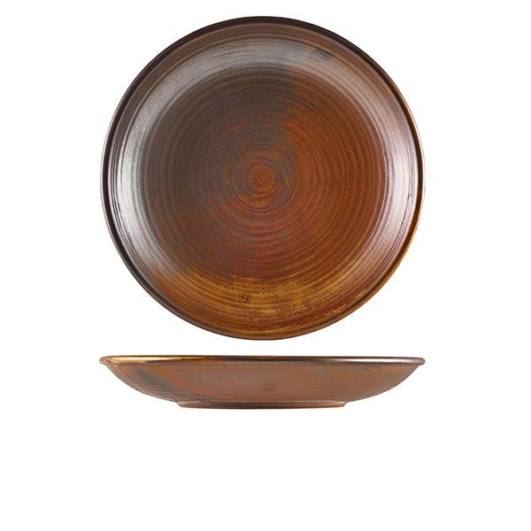 Terra Porcelain Rustic Copper Deep Coupe Plate 28cm - BESPOKE 77