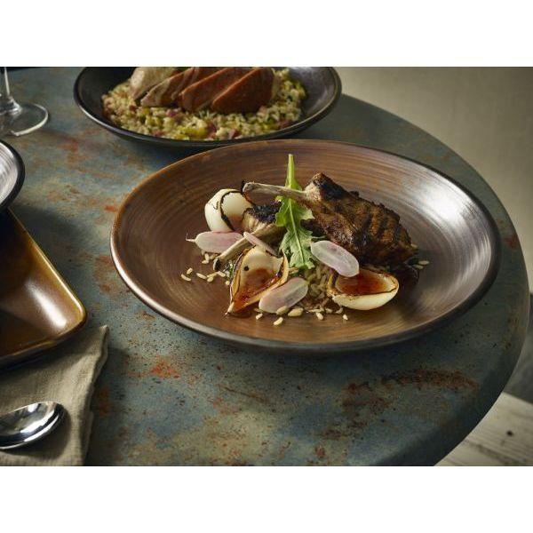 Terra Porcelain Rustic Copper Deep Coupe Plate 28cm - BESPOKE 77