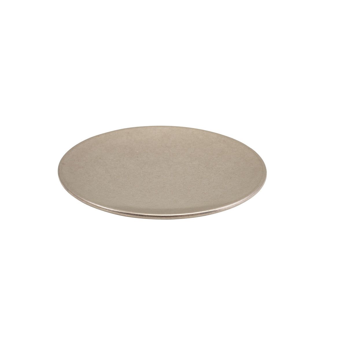 Vintage finish stainless steel rimless coupe plate 24cm