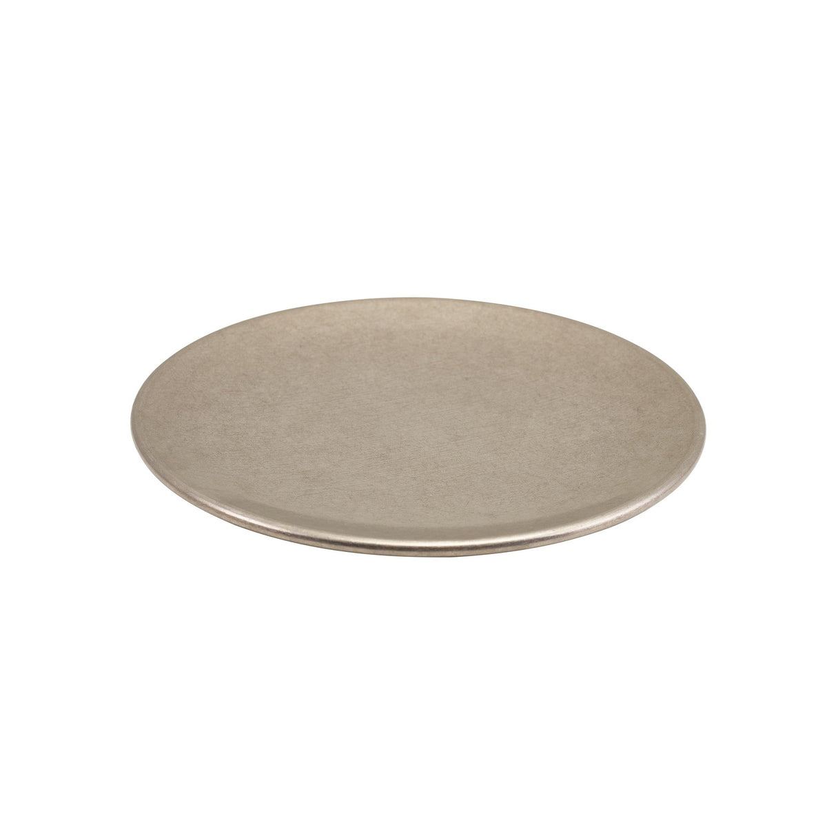 Vintage finish stainless steel rimless coupe plate 27.5cm
