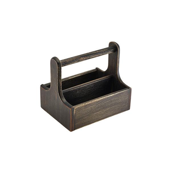 Medium Black Wooden Table Caddy - BESPOKE 77