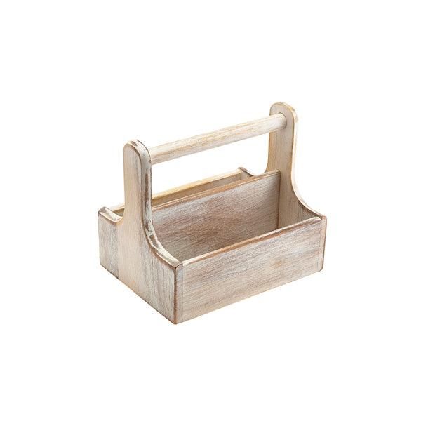 Medium White Wooden Table Caddy - BESPOKE 77