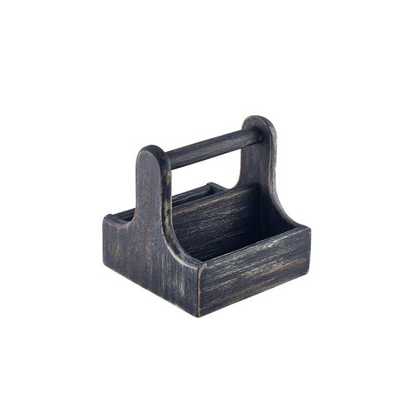 Small Black Wooden Table Caddy - BESPOKE 77