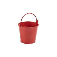 Galvanised Steel Serving Bucket 10cm Dia Red - BESPOKE 77