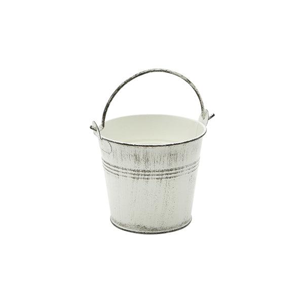 Galvanised Steel Serving Bucket 10cm Dia White Wash - BESPOKE 77