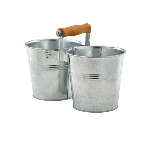 Galvanised Steel Combi Serving Buckets 12cm Dia - BESPOKE 77