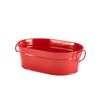 Galvanised Steel Serving Bucket Red 23 x 15 x 7cm - BESPOKE 77