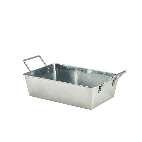 Galvanised Steel Rectangular Serving Bucket 24 x 16.7 x 7cm - BESPOKE 77