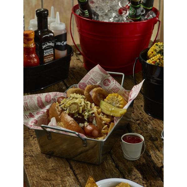 Galvanised Steel Rectangular Serving Bucket 24 x 16.7 x 7cm - BESPOKE 77