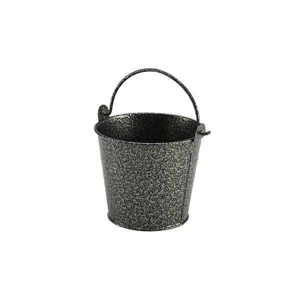Galvanised Steel Hammered Serving Bucket 10cm Dia Silver - BESPOKE 77